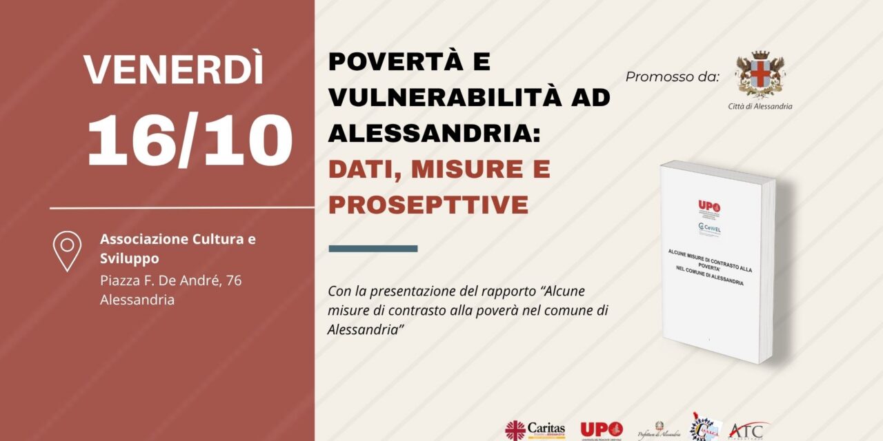 Povertà e vulnerabilità ad Alessandria: dati, misure, prospettive